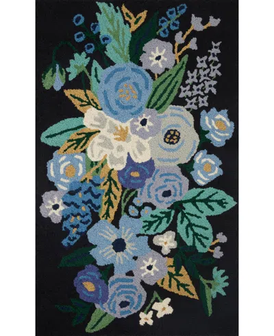 Rifle Paper Co Minnie Min-08 2'3" X 3'9" Area Rug In Black