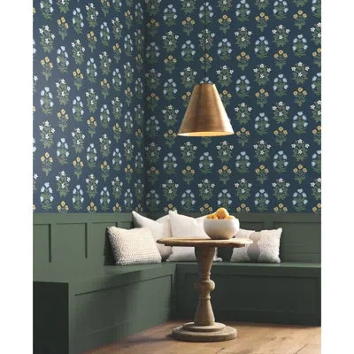 Rifle Paper Co Mughal 27" L X 27" W Smooth Wallpaper Roll In Navy