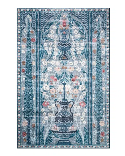 Rifle Paper Co . Palais Pal-01 Area Rug, 3'9 X 5'9 In Blue/multi