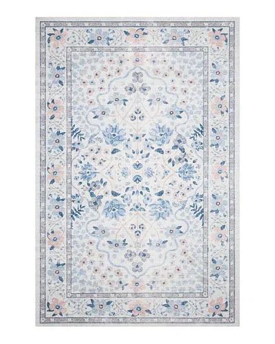 Rifle Paper Co . Palais Pal-02 Area Rug, 3'9 X 5'9 In Snow/sky Blue