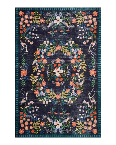 Rifle Paper Co . Palais Pal-03 Area Rug, 3'9 X 5'9 In Black/multi