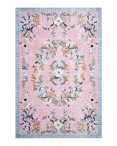 Rifle Paper Co . Palais Pal-03 Area Rug, 5' X 7'6 In Rose/sky