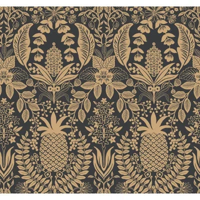 Rifle Paper Co Pineapple Damask Wallpaper In Black