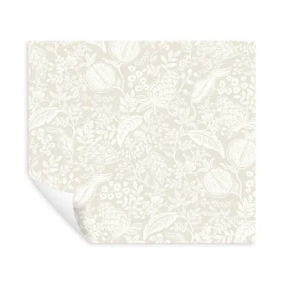 Rifle Paper Co Pomegranate White Peel And Stick Wallpaper In Beige