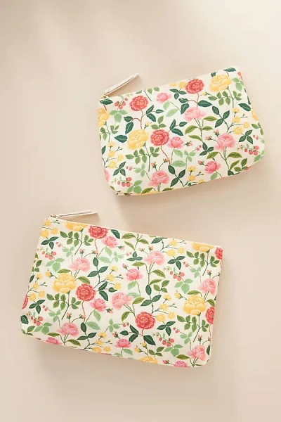Rifle Paper Co Pouches, Set Of 2 In Pink