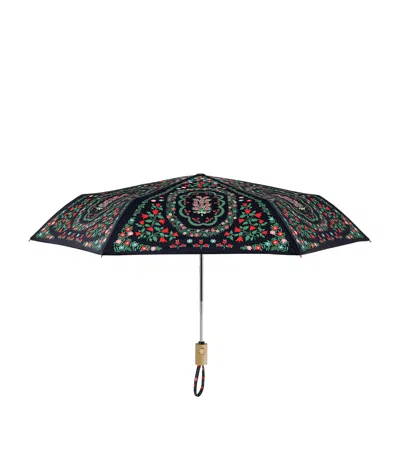 Rifle Paper Co Rosette Folding Umbrella In Black