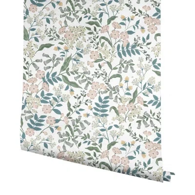Rifle Paper Co Sweetbrier Blush Peel And Stick Wallpaper In Pink