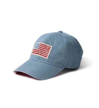 Rifle Paper Co Unisex Americana Baseball Cap In Denim In Multi