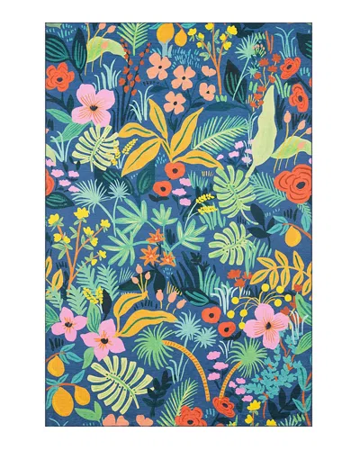 Rifle Paper Co . Veranda Vrn-02 Area Rug, 5' X 7'6 In Blue