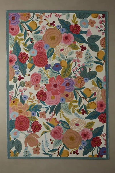 Rifle Paper Co X Loloi Garden Performance Rug In Rose At Urban Outfitters