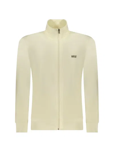 Rifle Zip-up Logo-print Sweater In Yellow