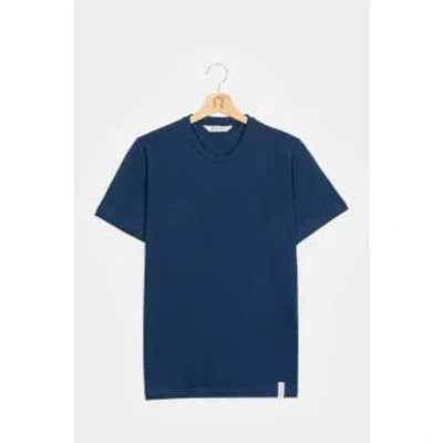 Rifò Elio Organic Cotton Crew Neck T-shirt In Blue