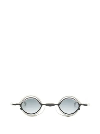 Rigards Clip-on Round-frame Glasses In Blue