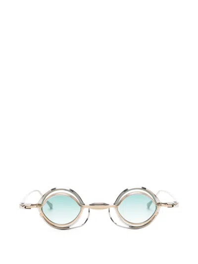 Rigards Clip-on Round-frame Glasses In Green