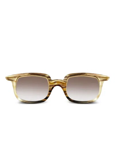 Rigards Patterned-frame Square-shaped Sunglasses In Yellow