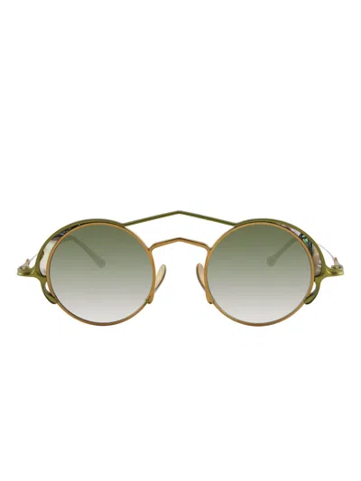 Rigards Round-frame Double-bridge Sunglasses In Gold
