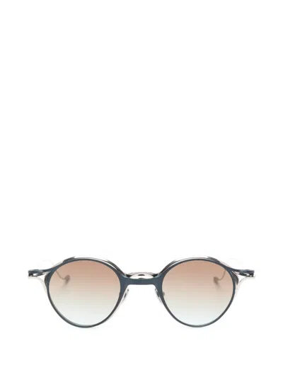 Rigards Round-frame Clip-on Glasses In Blue