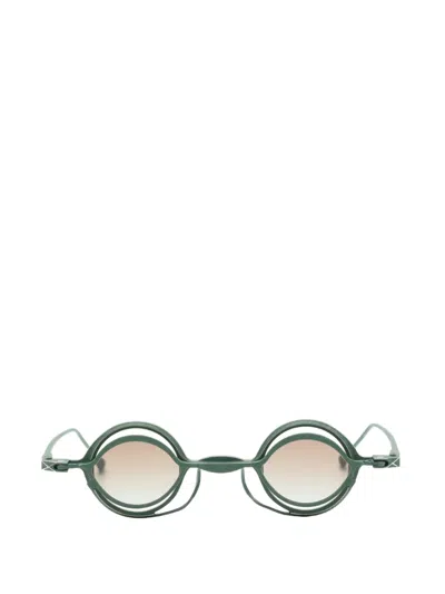 Rigards Round-frame Clip-on Glasses In Green