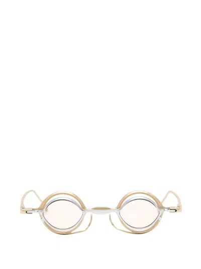 Rigards Round-frame Clip-on Sunglasses In Gold