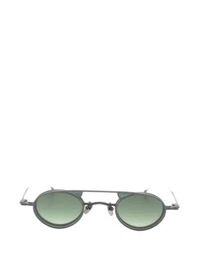 Rigards Round-frame Clip-on Sunglasses In Green