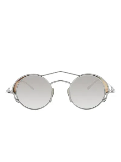 Rigards Titanium Round-frame Sunglasses In Silver