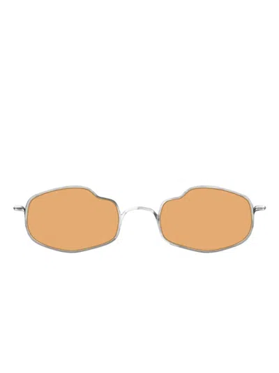Rigards Warped-frame Tinted Sunglasses In Silver