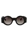 Rigards X Uma Wang Round-frame Sunglasses In ブラック
