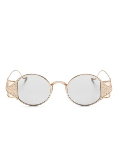 Rigards X Uma Wang Round-frame Sunglasses In Gold