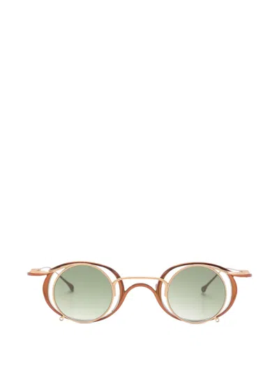 Rigards X Ziggy Chen Round-frame Clip-on Glasses In Brown