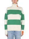 Right For Striped Turtleneck Sweater In White