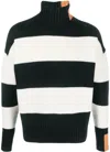 Right For Striped High-neck Jumper In Black