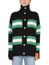 Right For Turtleneck Button-closure Cardigan In Multicolor