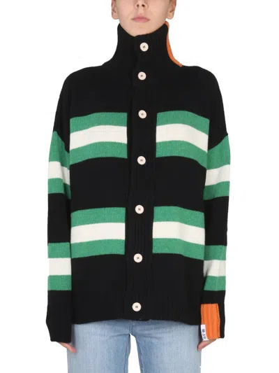 Right For Turtleneck Button-closure Cardigan In Multicolor