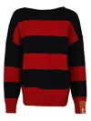 Right Fort Wool Striped Crewneck Jumper In Red