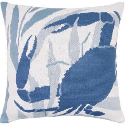 Rightside Designs Chesapeake Crab Bay Knit Accent Pillow For Couch Or Bed Décor In Blue