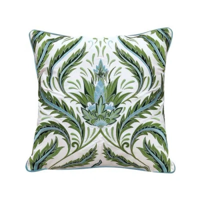 Rightside Designs Green Morris Thistle Pattern Indoor/outdoor Throw Pillow