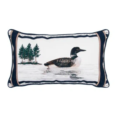 Rightside Designs Lakeside Loon Lumbar Mini Lumbar Accent Pillow 12" X 21" In Blue