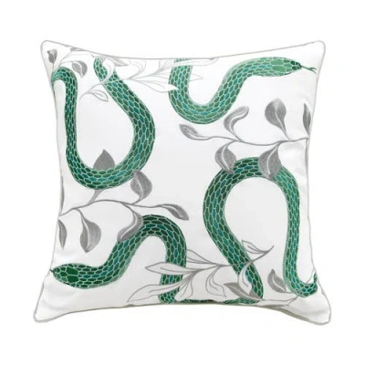 Rightside Designs Modern Garden Snake Pillow In Green
