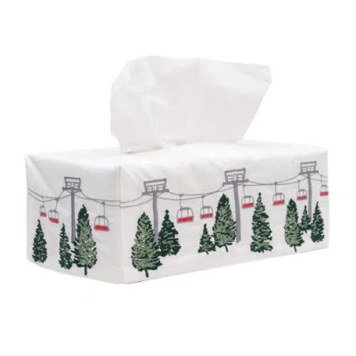 Rightside Designs Ski Lift And Pines Large Tissue Box Cover In Multi