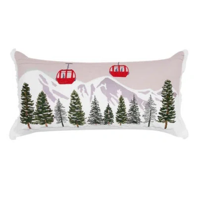 Rightside Designs Ski Lift Indoor Lumbar Mini Lumbar Accent Pillow 14" X 26" In Multi