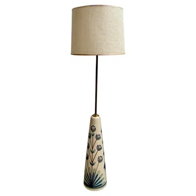 Pre-owned Rigmor Nielsen Large Hand Painted Ceramic Floor Lamp For Søholm, 1960s In Sand