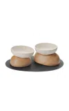 Riikyu Pebble Pet Bowl Set In Off-white