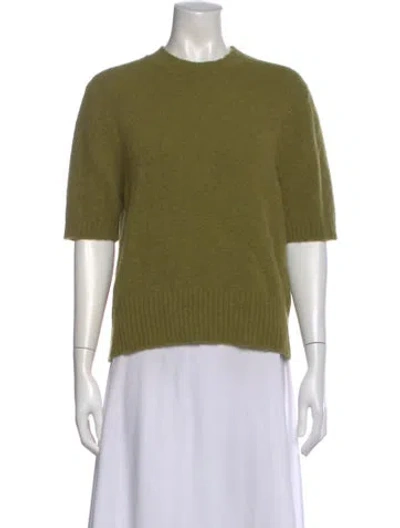 Pre-owned Rika Studios Alpaca Crew Neck Top In Green