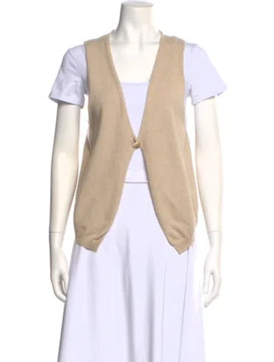 Pre-owned Rika Studios Cashmere Open Front Sweater In Neutral