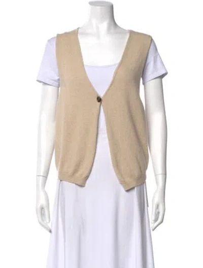 Pre-owned Rika Studios Cashmere V-neck Top In Neutral