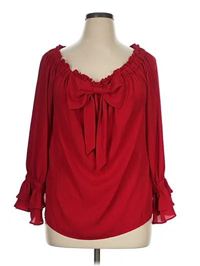 Pre-owned Riley & Rae 3/4 Sleeve Blouse In Red