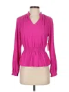 Riley & Rae Long Sleeve Blouse In Pink
