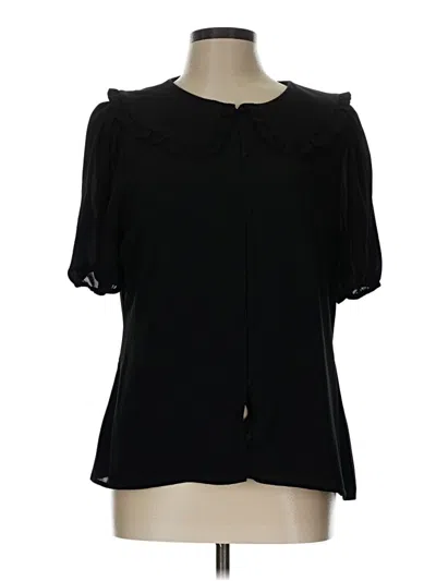 Pre-owned Riley & Rae Short Sleeve Blouse In Black