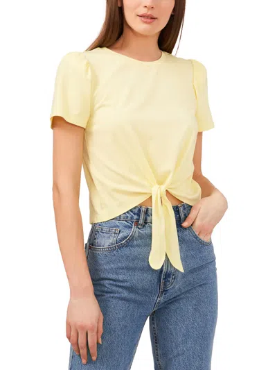 Riley & Rae Womens Solid Pullover Top In Yellow