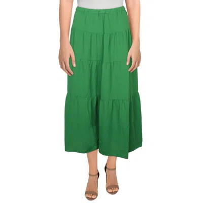 Riley & Rae Womens Tiered Long Maxi Skirt In Multi